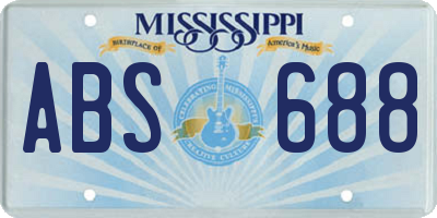 MS license plate ABS688