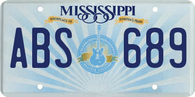 MS license plate ABS689