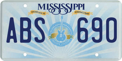 MS license plate ABS690