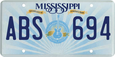 MS license plate ABS694