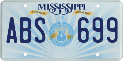 MS license plate ABS699