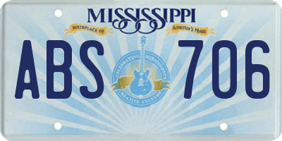 MS license plate ABS706