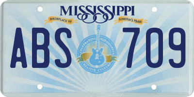 MS license plate ABS709