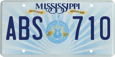 MS license plate ABS710