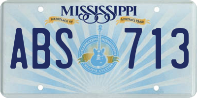 MS license plate ABS713