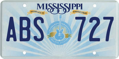 MS license plate ABS727