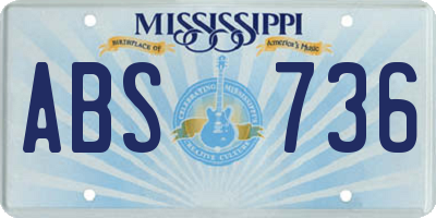 MS license plate ABS736