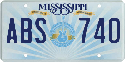 MS license plate ABS740