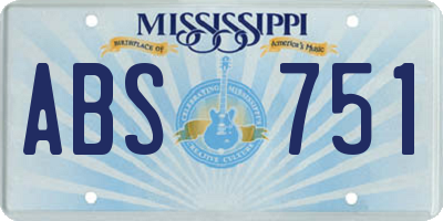 MS license plate ABS751
