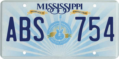 MS license plate ABS754