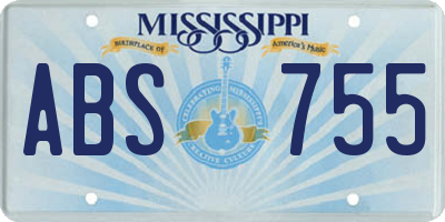 MS license plate ABS755