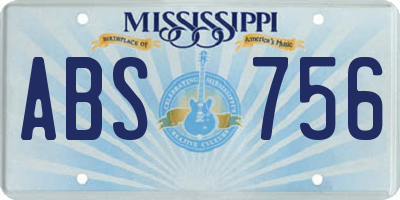 MS license plate ABS756