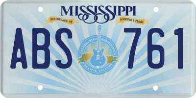 MS license plate ABS761