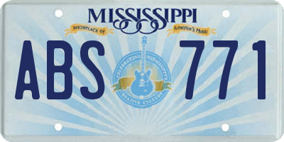 MS license plate ABS771