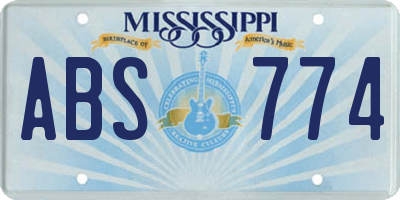 MS license plate ABS774