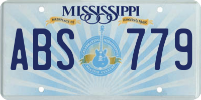 MS license plate ABS779