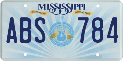 MS license plate ABS784