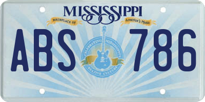 MS license plate ABS786