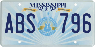 MS license plate ABS796