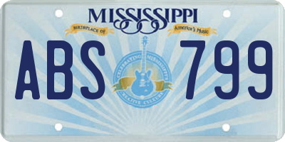 MS license plate ABS799