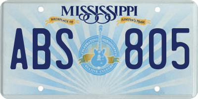 MS license plate ABS805