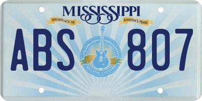 MS license plate ABS807