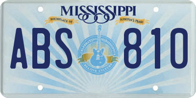 MS license plate ABS810