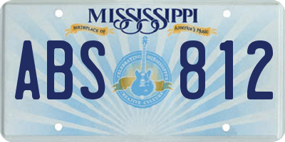 MS license plate ABS812