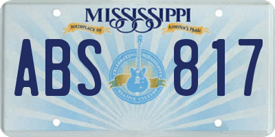 MS license plate ABS817