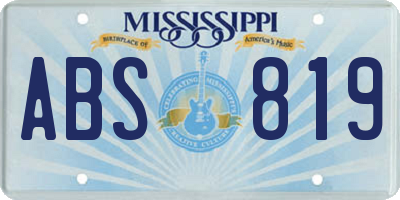 MS license plate ABS819