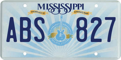 MS license plate ABS827