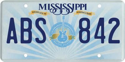 MS license plate ABS842