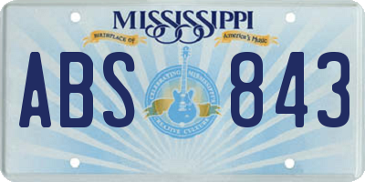 MS license plate ABS843