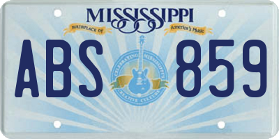 MS license plate ABS859