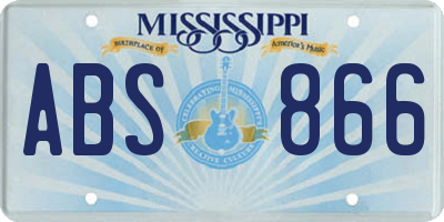 MS license plate ABS866