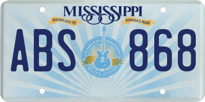 MS license plate ABS868