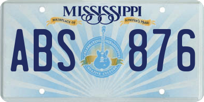 MS license plate ABS876