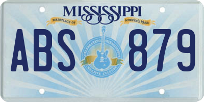 MS license plate ABS879
