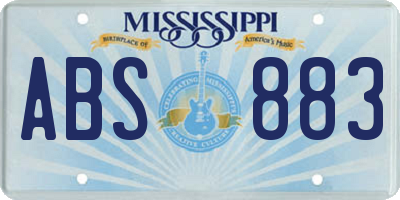 MS license plate ABS883