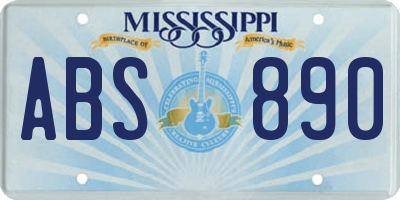 MS license plate ABS890