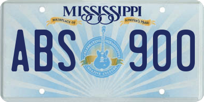 MS license plate ABS900