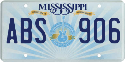 MS license plate ABS906