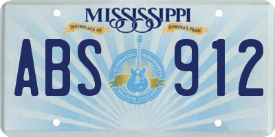 MS license plate ABS912