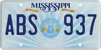 MS license plate ABS937