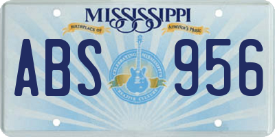 MS license plate ABS956