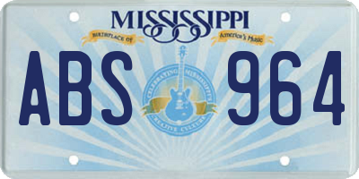 MS license plate ABS964