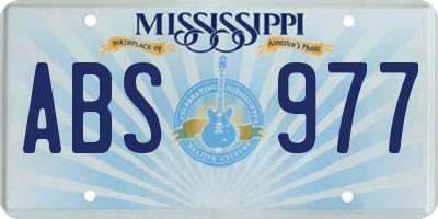MS license plate ABS977