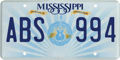 MS license plate ABS994