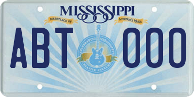 MS license plate ABT000