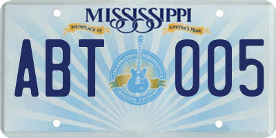 MS license plate ABT005